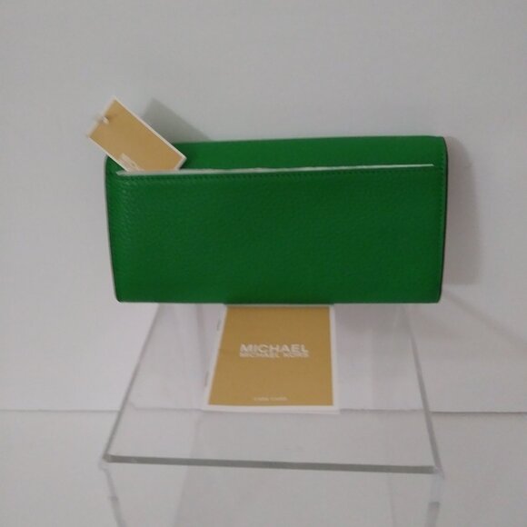 Michal Kors Nouveau Hamilton Palm Green Wallet - Picture 2 of 14